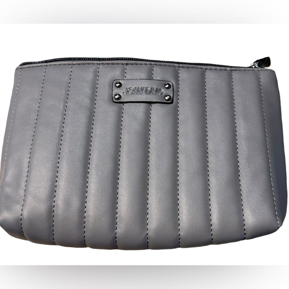Joan & David Gray Faux Leather 7 x 10 Make Up Bag